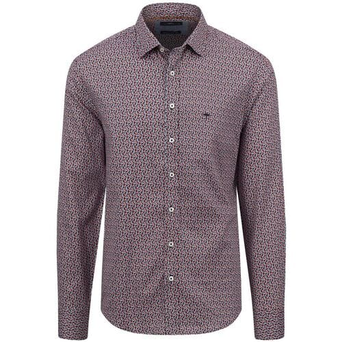 Fynch-Hatton Overhemd Mini Modern Pattern Kent Collar Flame / male