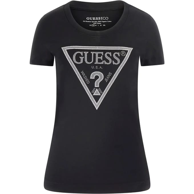 Dames-T-shirt Guess CN Shiny Triangle
