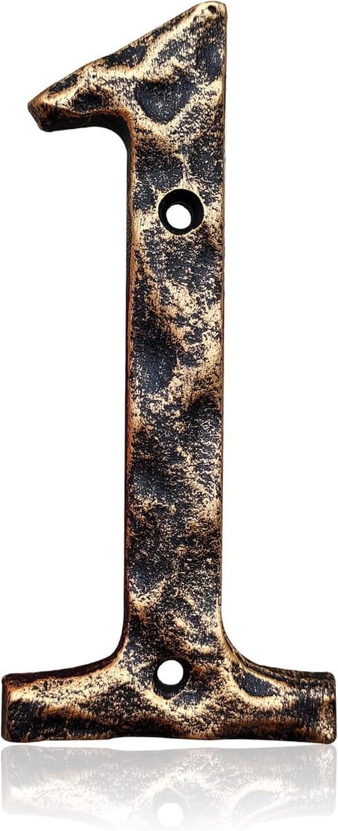 Huisnummer - Adrescijfer - Huis Herkenbaar Maken - Groot Formaat - 5.5 Inch - Antiek Messing