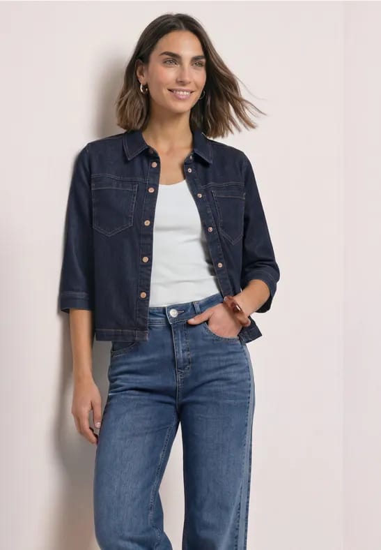 Denim overhemd in rinsed-look
