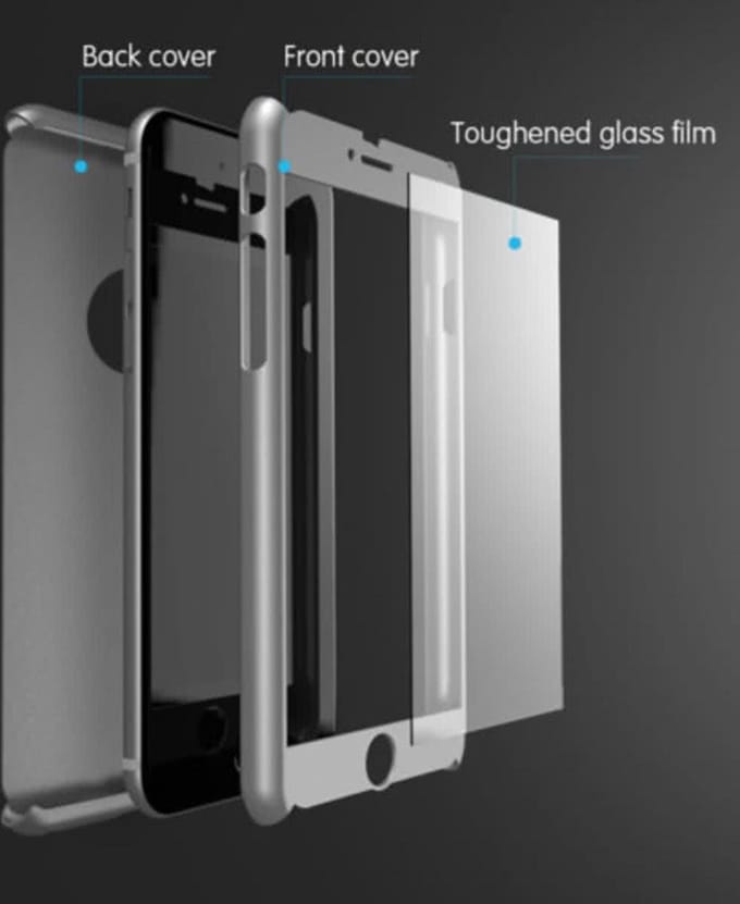 360-graden Beschermhoes Set voor iPhone 6 Plus / 6S Plus _ Zwart