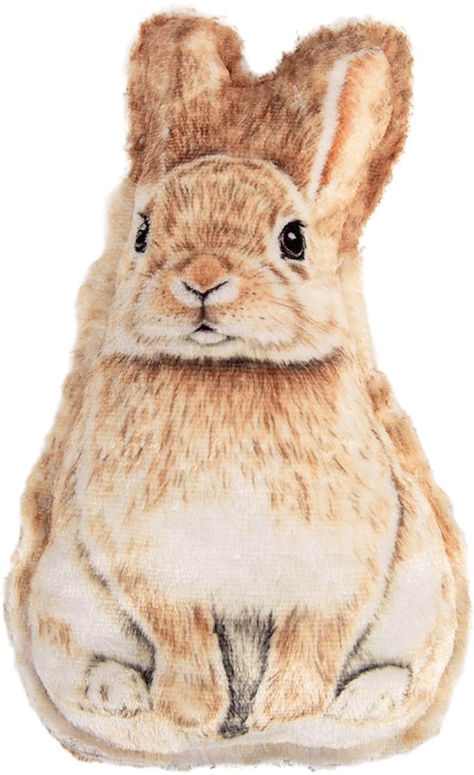 Clayre & Eef Sierkussen Konijn 13x5x25 cm Bruin Polyester