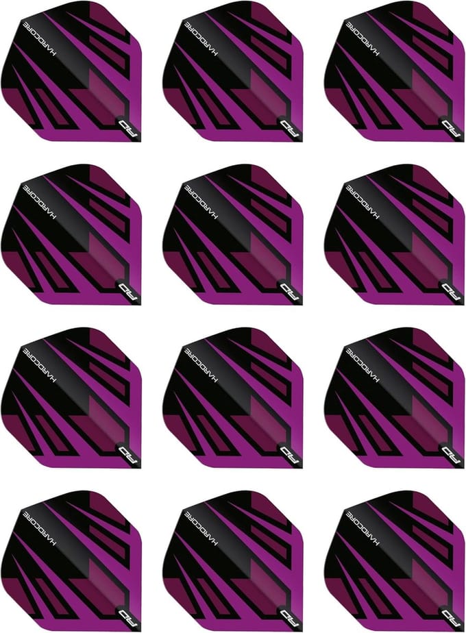 Dart Flights Set - Radicaal Paars & Zwart - 12 Stuks