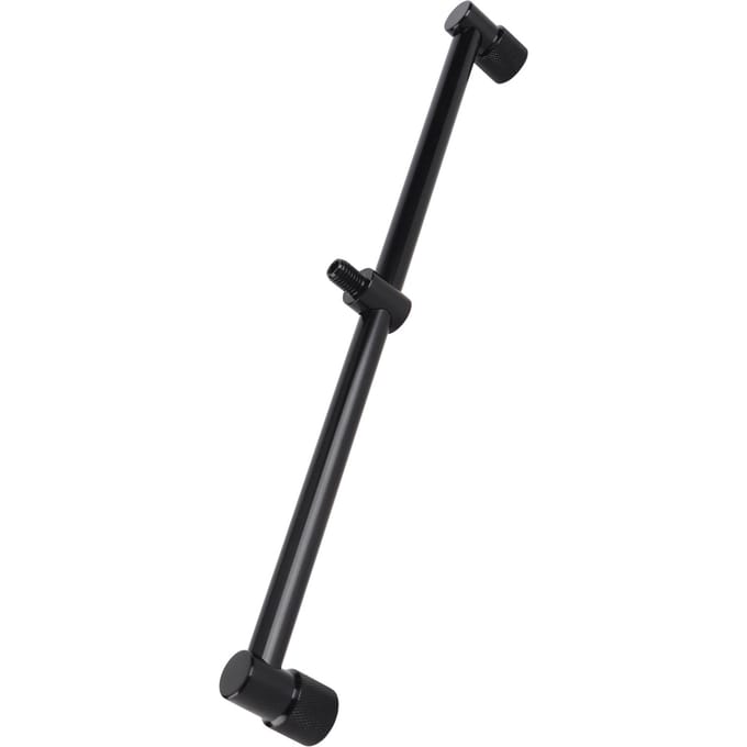2-hoofdige Aluminiumlegering Buzz Bar voor Vishengels Dwarsbalk Beugel Visaccessoires 25cm / 9.84in black