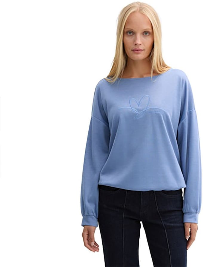 Tom Tailor 1044248 With Embroidery Sweatshirt Blauw S Vrouw