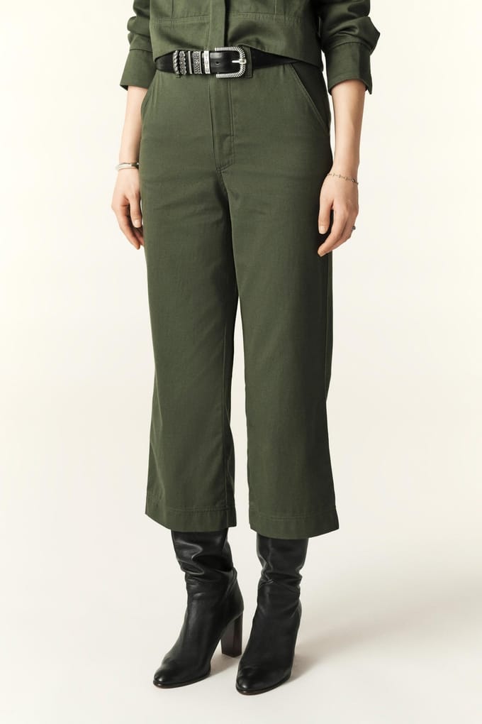 BA&SH Pantalon Estin Kaki Taglia: 42 | Pantaloni da completo Outlet | Donna