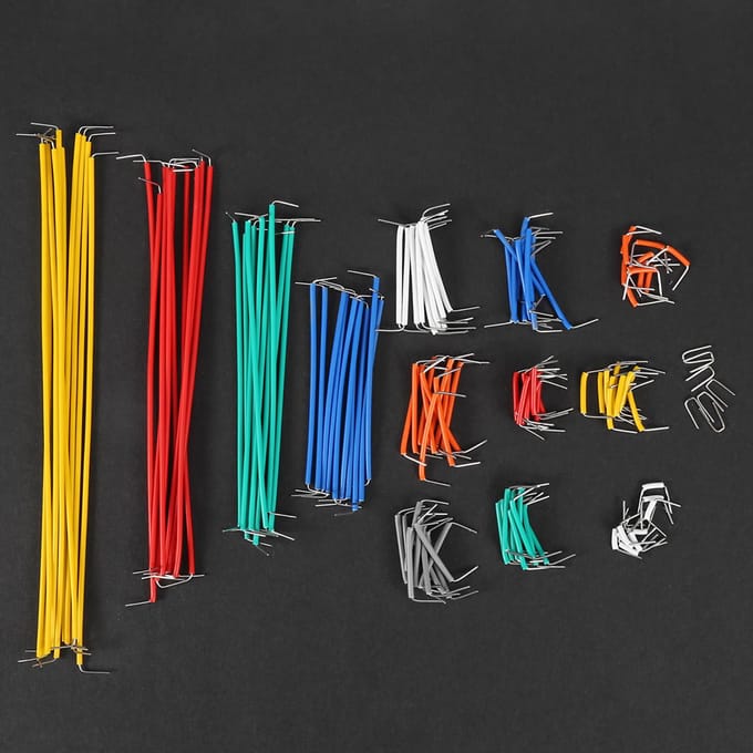 Kit de 140 fils de liaison pour platine d'expérimentation, 14 longueurs assorties, avec boîte de rangement