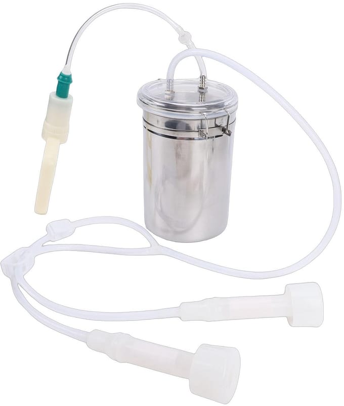 Allecto - Zerodis Handmatige Melkmachine voor Geiten - 2000ml RVS Melkbucket