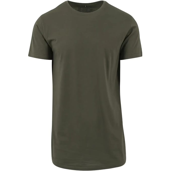 Build Your Brand - Shaped Long T-Shirt - Olive maat M