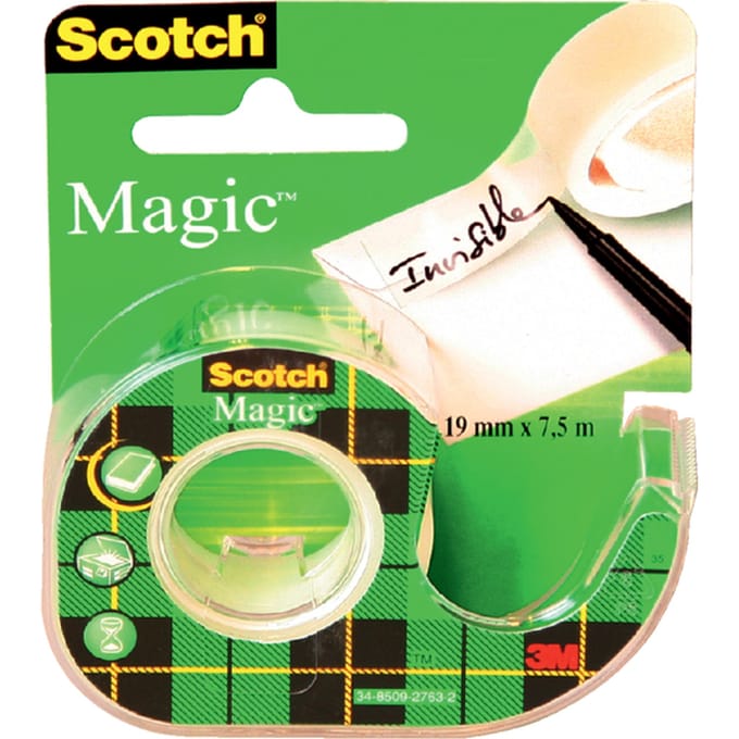 Plakband Scotch Magic 810 19mmx7.5m onzichtbaar + plakbandhouder