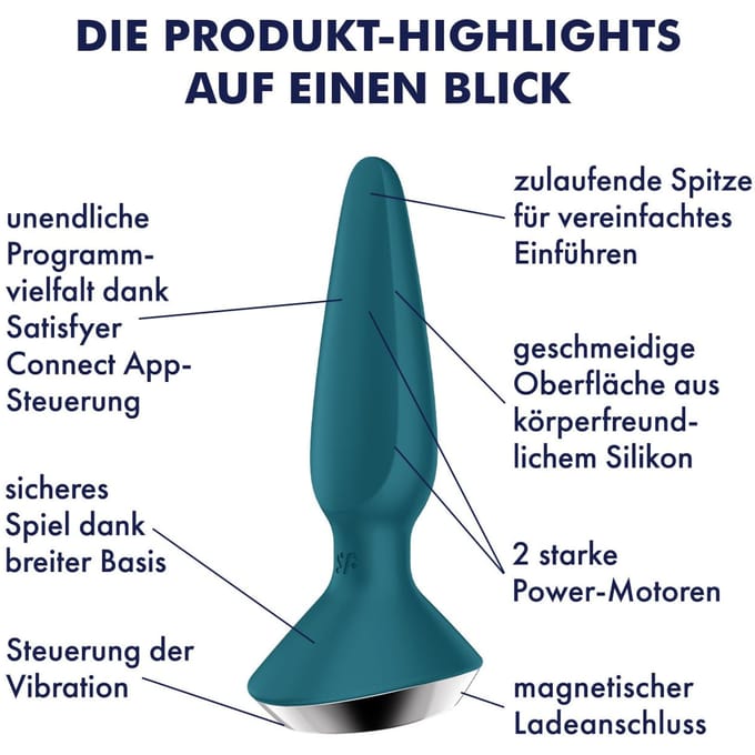 Satisfyer plugvibrator met app-bediening, Plug-ilicious 1, waterdicht, huidvriendelijke siliconen