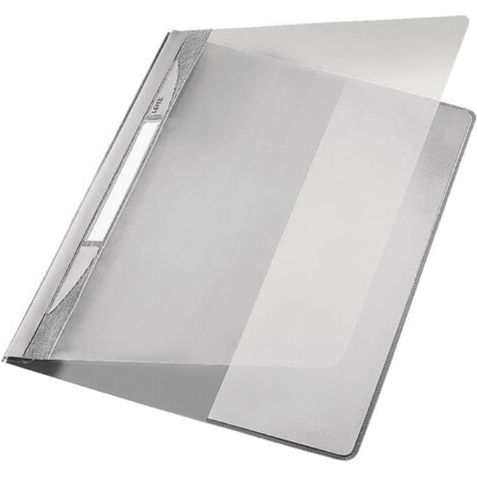 LEITZ Exquisit losbladige ordner, DIN A4 extra breed, PVC, grijs