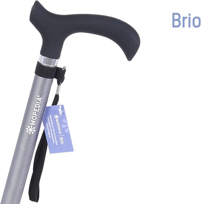 Moretti Aluminium Wandelstok - Lichtgewicht & Verstelbaar - Loopstok - Wandelhulp - Derby Handgreep - Grijs