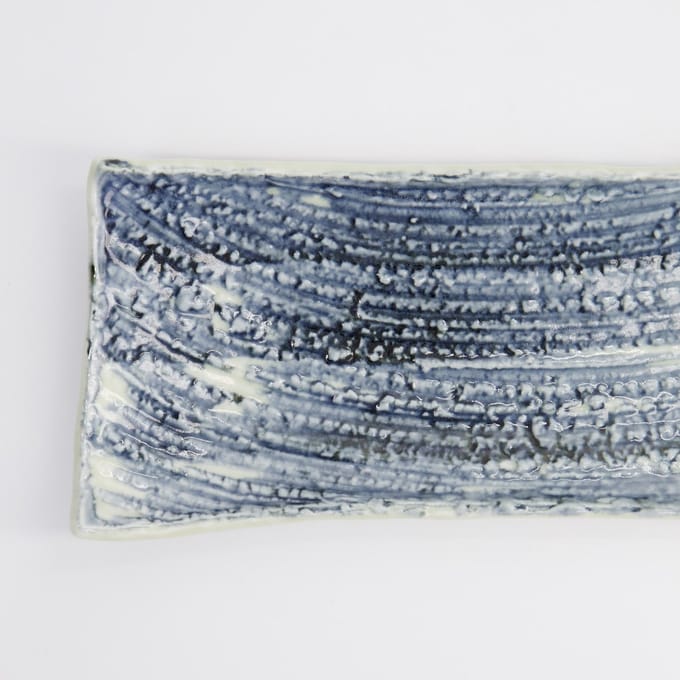 Tokyo Design Studio - Rechthoekig Sushi Bord - Blauw/Wit - 48 x 17 x 3,9 cm