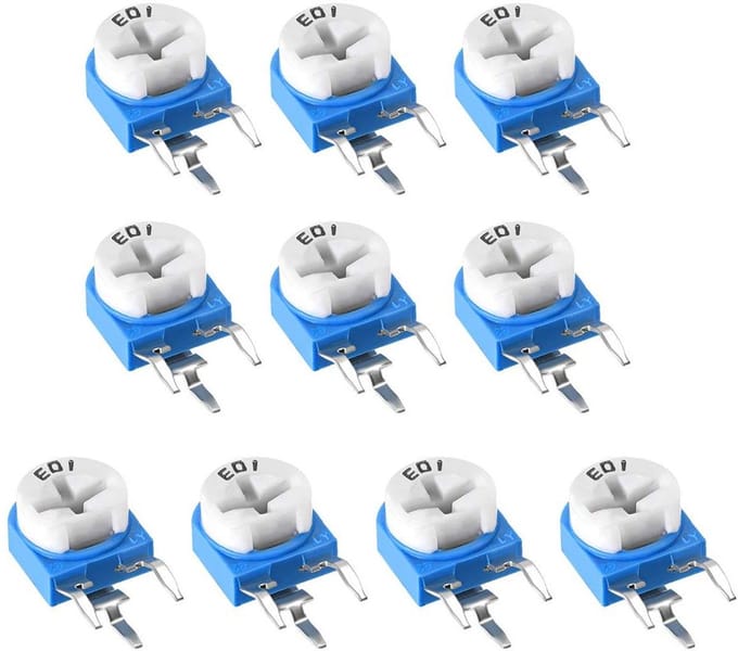 Trimmer Potentiometer - Variabele Weerstand - Elektronica Reparatie - Boven Aanpassing - 10K Ohm - null