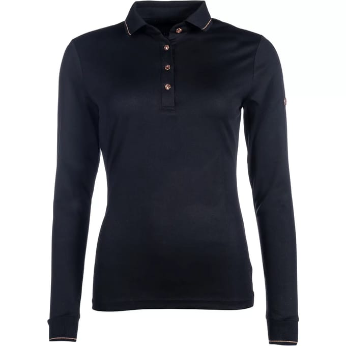 Damespolo met lange mouwen HKM Rosegold Glamour