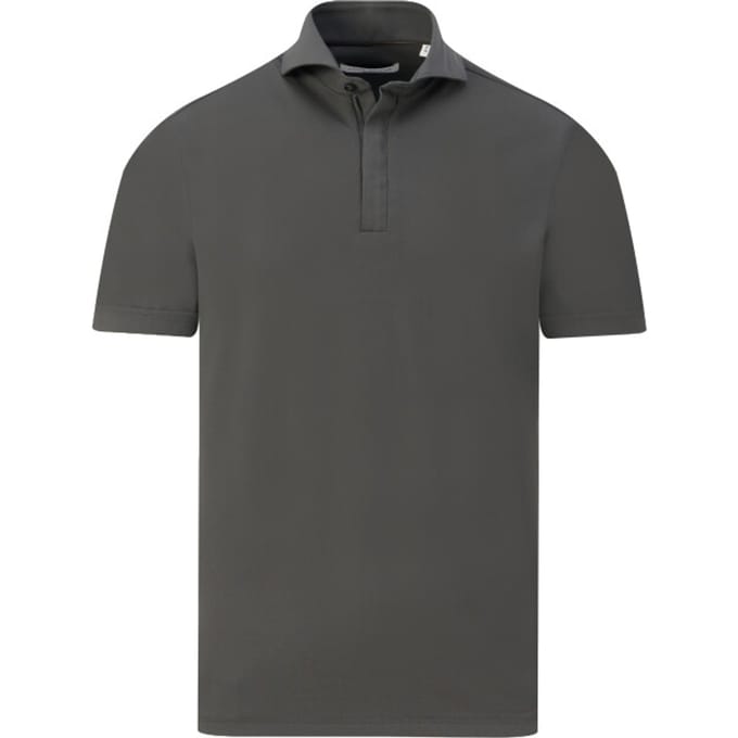 John Miller Polo Slim Plain Hyperstretch Short Sleeve Zip Collar Donker Groen / male