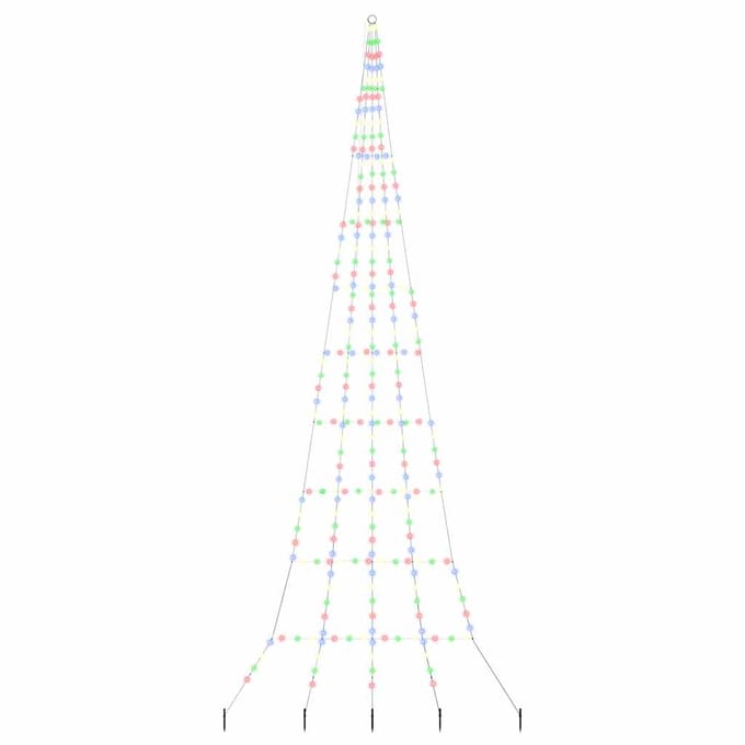 vidaXL LED Kerstboom met Grondspiesjes Meerkleurig 511 cm Metaal