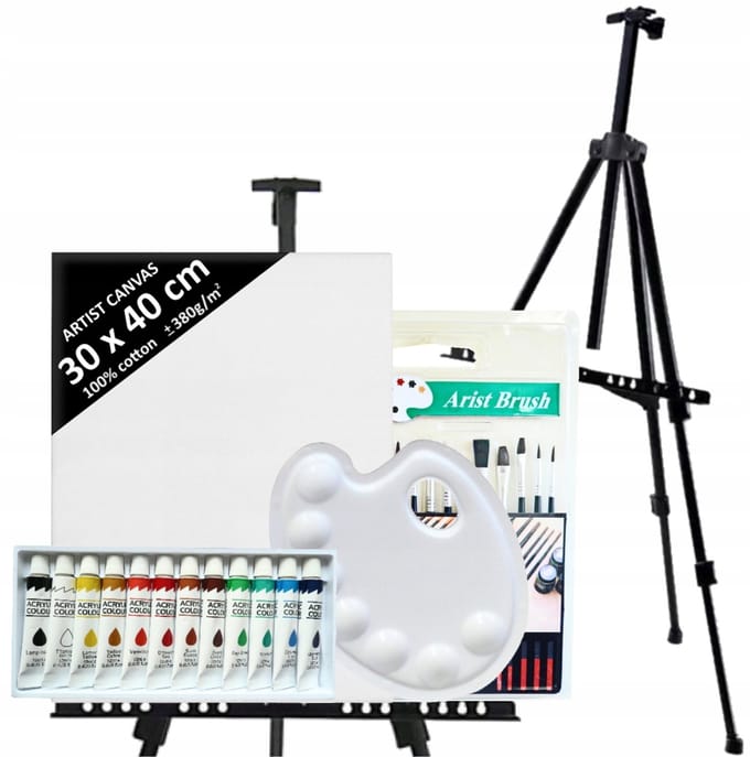Compleet Schilderset met Ezel, Acrylverf en Kwasten