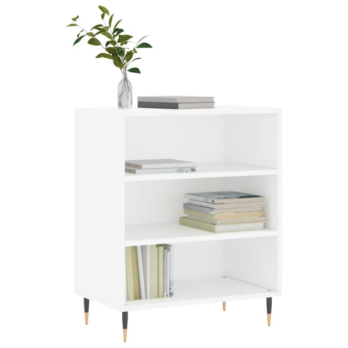 vidaXL - Dressoir - 57x35x70 - cm - bewerkt - hout - wit