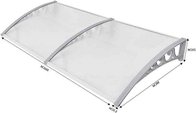 Deur Luifel - Voordeur Overkapping - Bescherming Huisdeur - Weerbestendig Polycarbonaat - 100x300 cm - Transparant