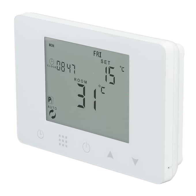 Draadloze RF Temperatuurregelaar Programmeerbaar LCD Achtergrondverlichting Smart Elektrische Verwarming white