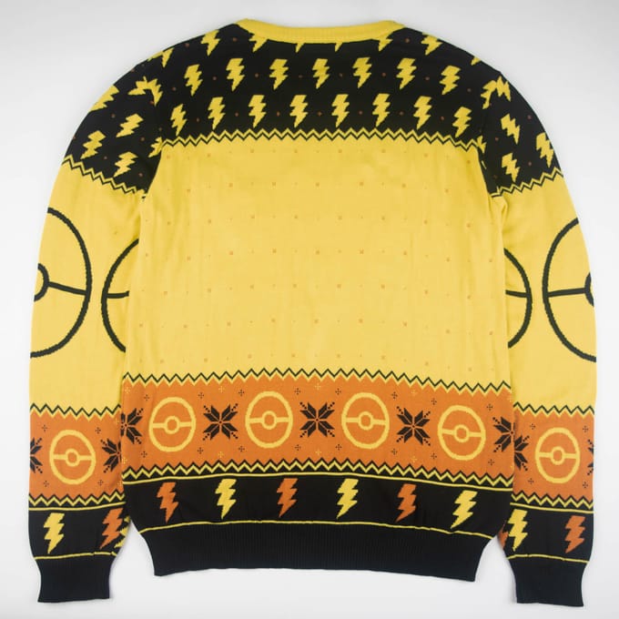 Pokémon Pikachu Christmas Knitted Jumper Black - XL