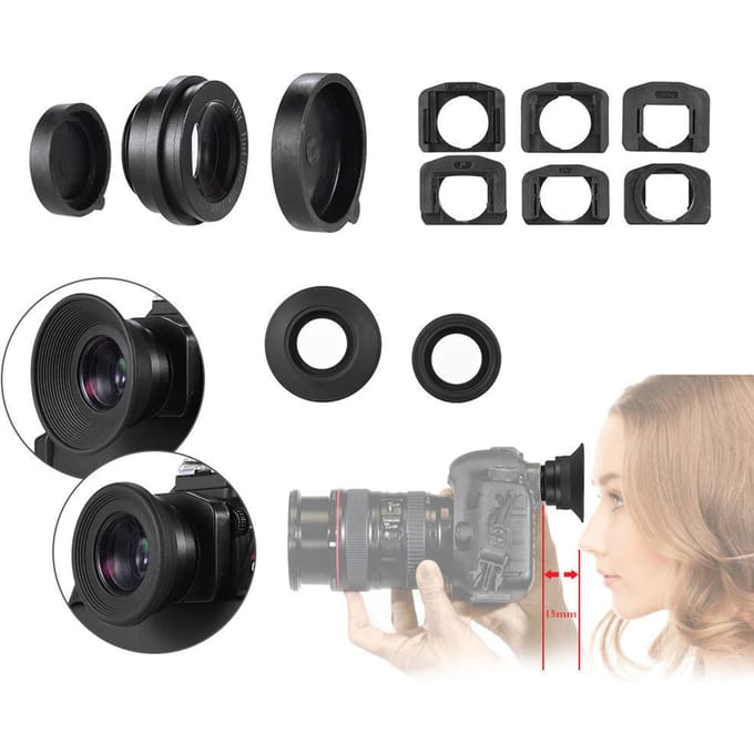 Oculair Oogschelp Zoekerloep 1,51X vergroting voor Canon Nikon-camera black