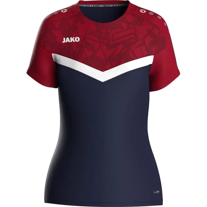 Jako Iconic T-Shirt Dames - Marine / Chilirood | Maat: 40