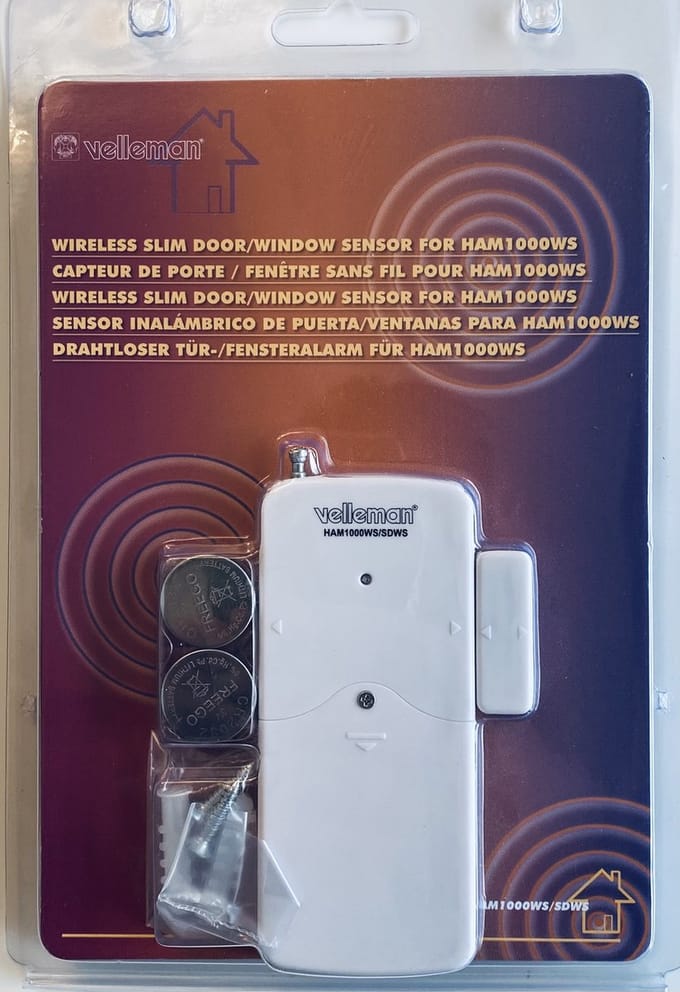 DRAADLOZE DEUR-/RAAMSENSOR VOOR HAM1000WS - KLEIN MODEL