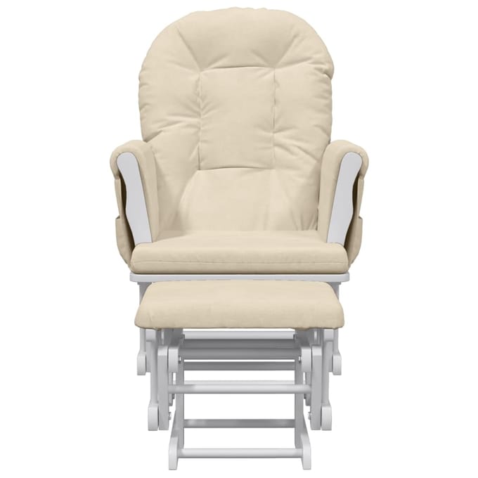 Vidaxl Zweefstoel met Voetensteun, Crème, Bekleed met Stof
