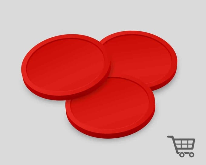 Blanco Winkelwagenmunten 23mm / Betaalmunten (per 250 stuks) - ROOD