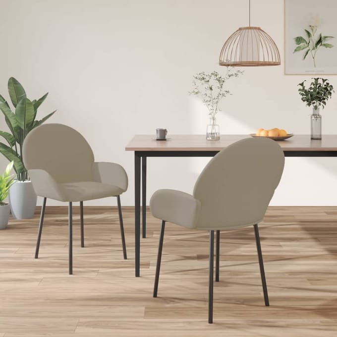 vidaXL - Eetkamerstoelen - 2 - st - fluweel - lichtgrijs