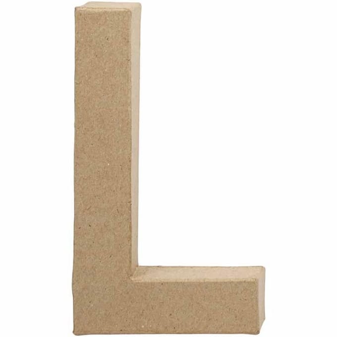 Letter, L, H: 20,3 cm, B: 11,4 cm, dikte 2,5 cm, 1 stuk