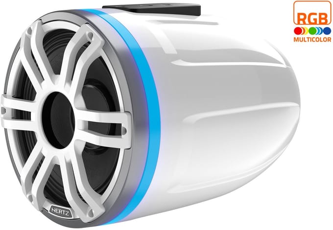 Hertz HTX 8H S-FL-SW - 8" witte Marine Tower Sport Speaker RGB LED 400 Watt