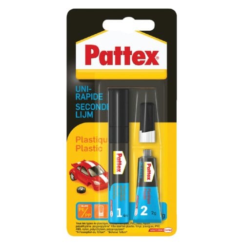 Pattex Plastics Lijm 2 g + 4ml | Universele Plasticlijm Voor Alle Toepassingen | Bindend Gebruik DUO-Plasticlijm .