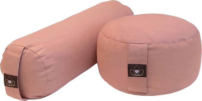 Pakket bolster en meditatiekussen - nude