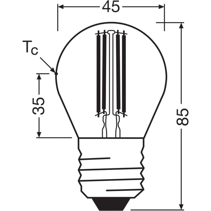Osram E27 LED Lamp | 2.2W 2700K 220V/240V 827 470Lm | 330°