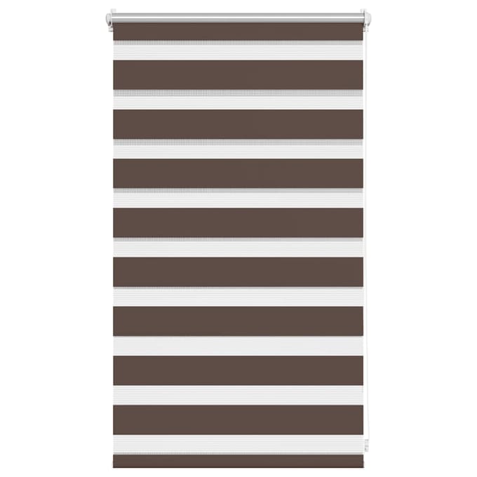vidaXL - Zebra - rolgordijn - 50,9x100 - cm - stofbreedte - 46,7 - cm - koffiebruin