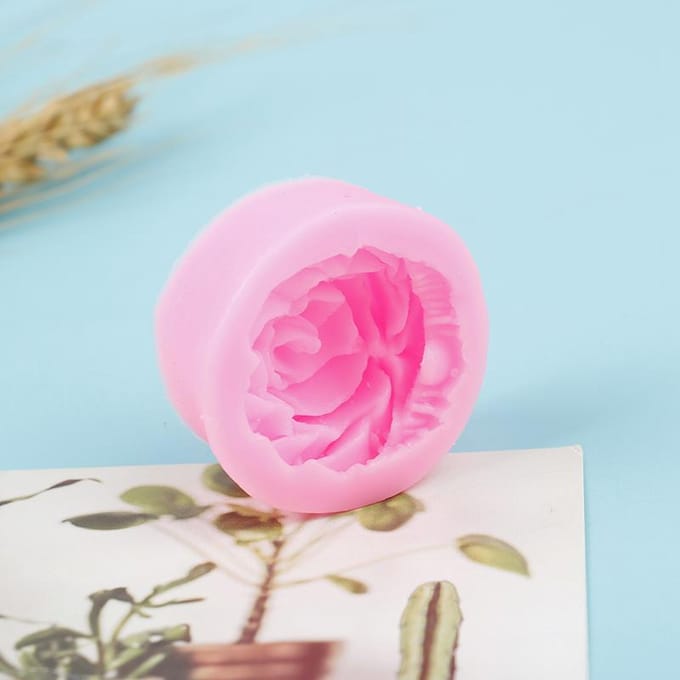 1Pc Rose Flower siliconen mal taart decor Sugarcraft & chocolade zeep klei mal pink