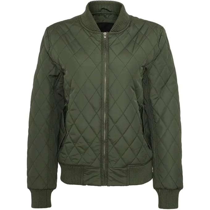 Urban Classics - Diamond Quilt Nylon Jacket - M - Groen