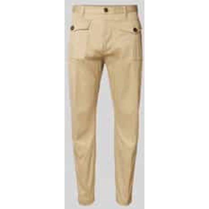 Stoffen broek met knoop- en ritssluiting