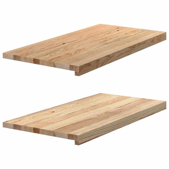 vidaXL - Vensterbanken - 2 - st - onbehandeld - 80x40x2 - cm - massief - eikenhout