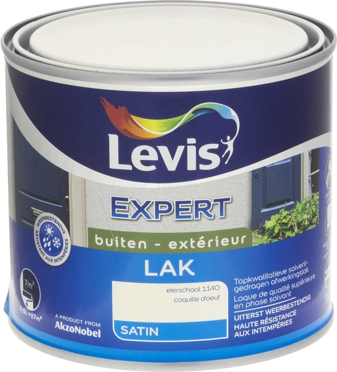 Levis - Expert Hout Lak Buiten Satin - Eierschaal - 0,5 L