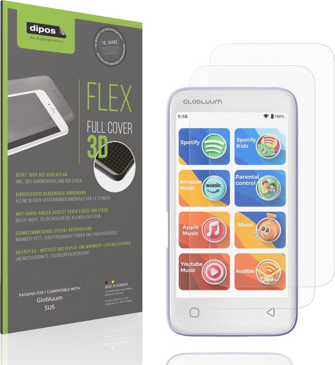 dipos FLEX – 2x Matte Screenprotector geschikt voor Globluum SU5 | Volledige Schermbescherming | Case-Friendly