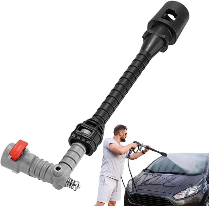Hogedruk Sproeier - Tuinslang Mondstuk - Auto Wassen - Met Schuimsysteem - 25 cm Lengte - Zwart