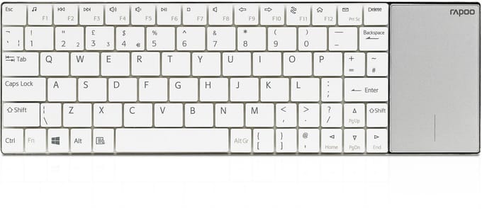 Draadloos multimedia toetsenbord touchpad E2710 Wit QWERTY