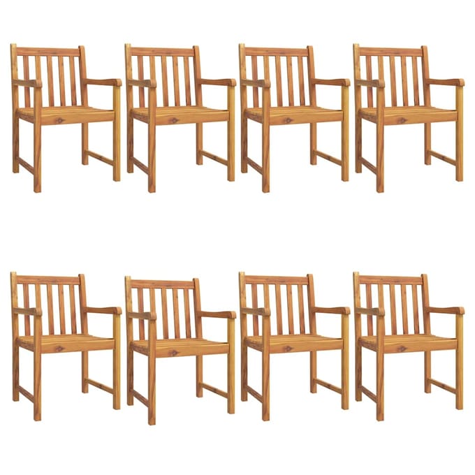 vidaXL - 9-delige - Tuinset - massief - acaciahout