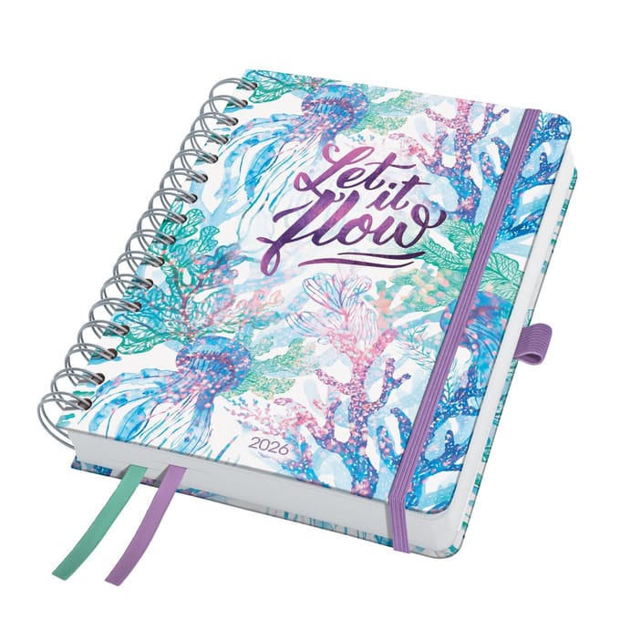 Sigel weekagenda met spiraal 2026 formaat A5 Underwater Miracles hardcover