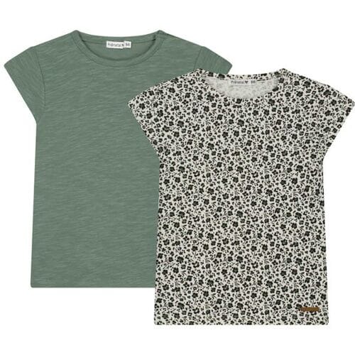 Prénatal baby shirts 2 stuks Light Forest Green 68 dames